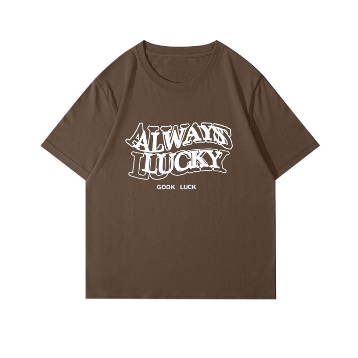 Áo Thun 100% Cotton Tay Ngắn Cổ Tròn In Họa Tiết Phong Cách Hàn Quốc Cho Nữ