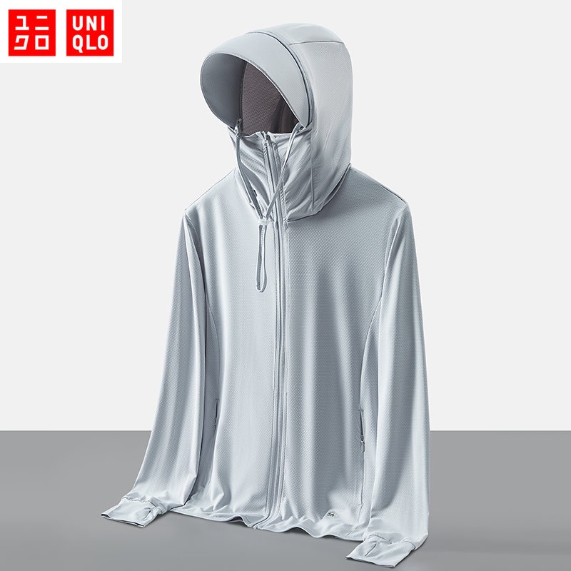 UNIQLO Áo Khoác Chống Nắng / Tia uv Mỏng Thoáng Khí Có Mũ Tháo Rời Thời Trang Đi Biển Cho Nam Và Nữ m-5xl