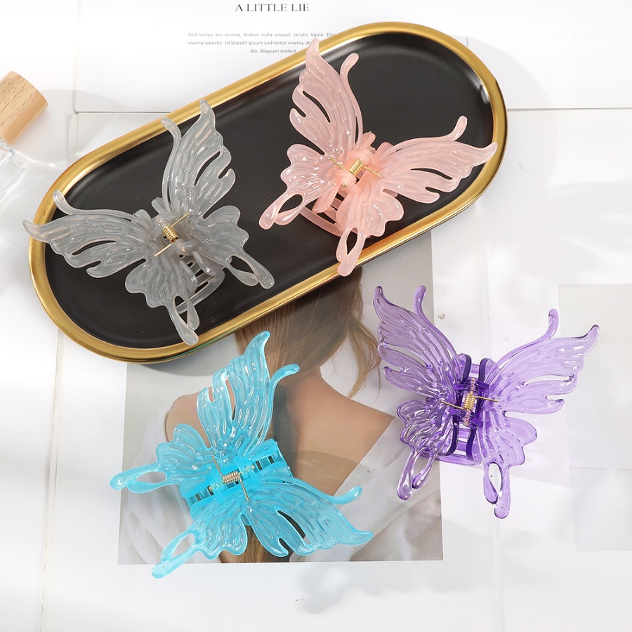 Kẹp Tóc Càng Cua Bằng Acrylic Trong Suốt Hình Bướm Đơn Giản Thời Trang Hàn Quốc Cho Nữ