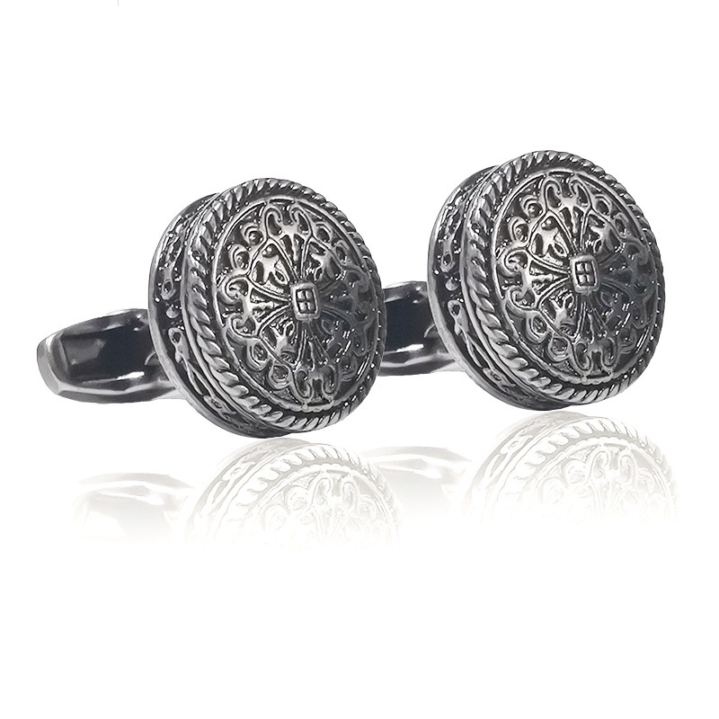 Khắc cổ bạc hy lạp mô hình hoàng gia cufflinks high-end suit áo sơ mi tùy chỉnh pháp cuff cufflink