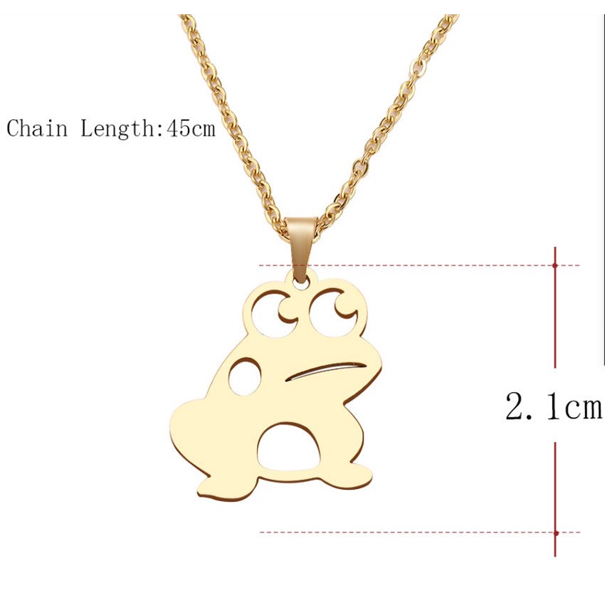 Dây Chuyền Inox Mặt Hình Chú Ếch Dễ Thương Phong Cách Hip Hop Thời Trang Cho Nam Và Nữ