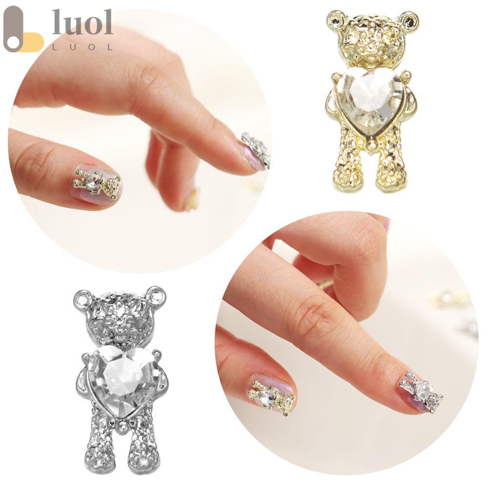 Móng Tay Giả Trái Tim|Gấu Trang Trí Lấp Lánh