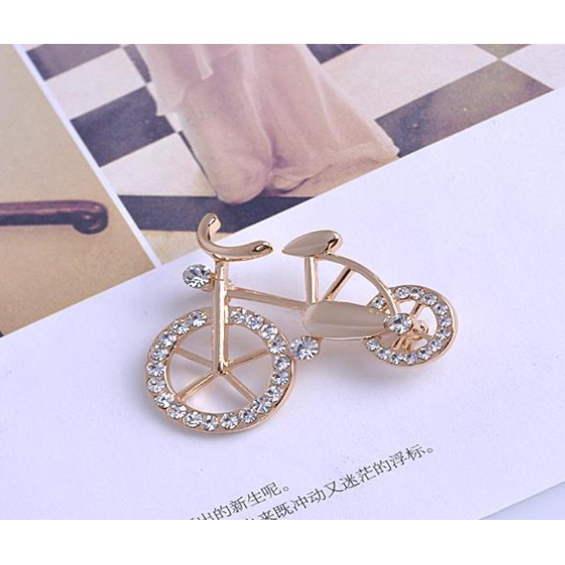 Ghim Cài Áo Hình Xe Đạp Đính Đá Nhân Tạo Thời Trang