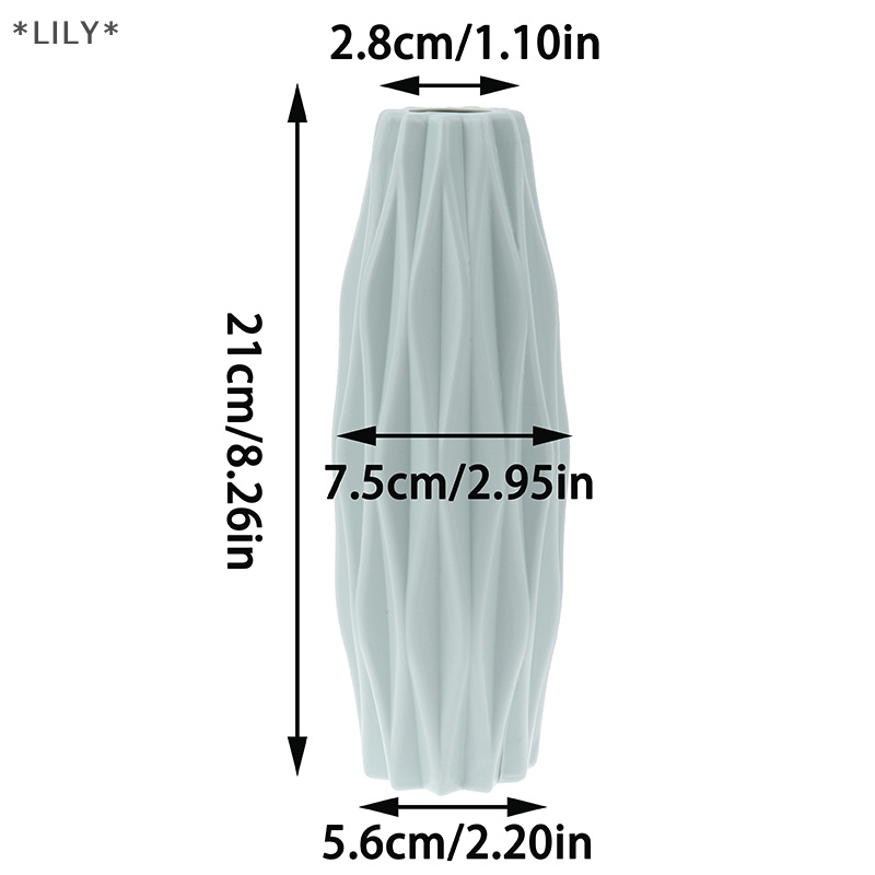 Lily Flower Vase trang trí nhà nhựa bình trắng giả gốm Chậu hoa uuu