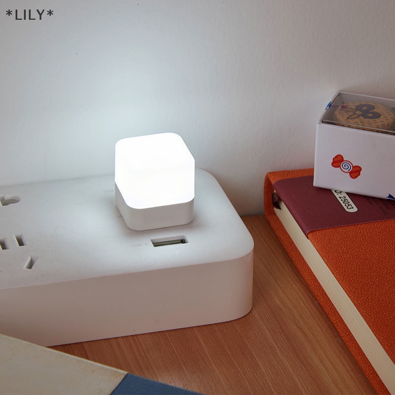 Lily 1 cái USB cắm đèn mini LED ánh sáng ban đêm ngân hàng điện sạc sách đèn nhỏ Vòng đọc sách bảo vệ mắt đèn trại thiết bị uuu