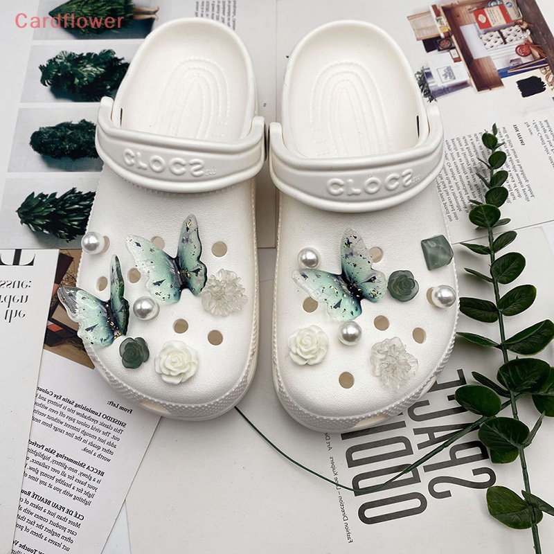 < Cardflower > Phụ Kiện Trang Trí Xăng đan Đục Lỗ Hình Hoa Bướm Thời Trang Hàng Mới DIY