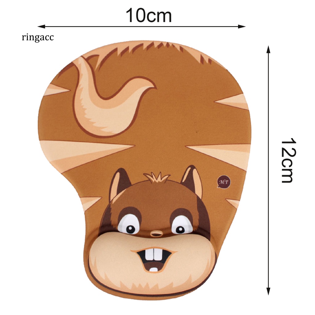 Tấm Lót Chuột RGA 3D Bằng Silicon Hình Hoạt Hình Dễ Thương Tiện Dụng Cho Văn Phòng