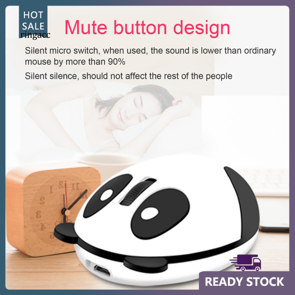 Chuột Không Dây RGA ABS Hình Gấu Trúc Dễ Thương 2.4G 1200DPI