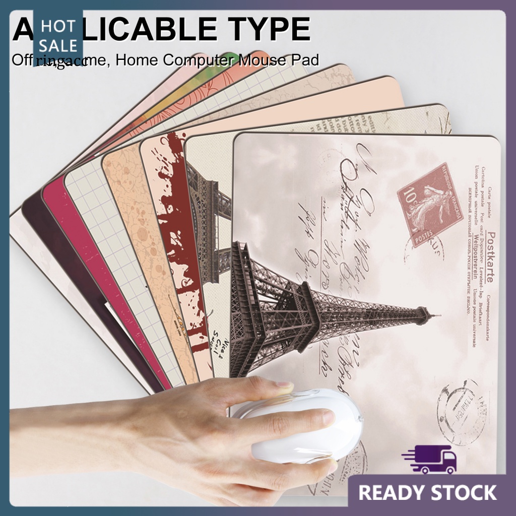 Tấm Lót Chuột RGA Mềm Mại Thoải Mái Có Đệm Cổ Tay Hình Tháp Eiffel Dành Cho Laptop