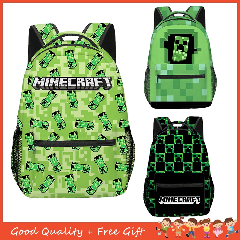 Ba Lô Đi Học Cỡ Lớn Thoáng Khí In Họa Tiết Game Minecraft Xinh Xắn Dành Cho Bé 7-12 Tuổi