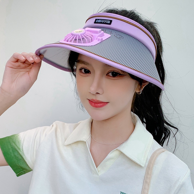 Mũ Lưỡi Trai Chống Nắng Mùa Hè Hở Chóp Có Quạt Nhỏ Che Mặt Mới Cho Trẻ Em