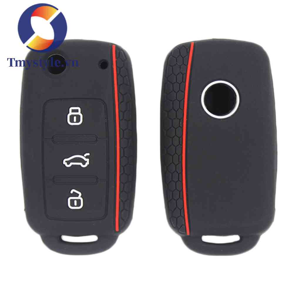 Vỏ Silicone Bảo Vệ Chìa Khóa Điều Khiển Từ Xa Cho Xe Hơi VW POLO Bora Beetle Tiguan Passat Golf Jetta Eos For SKODA Fabia Octavia Superb