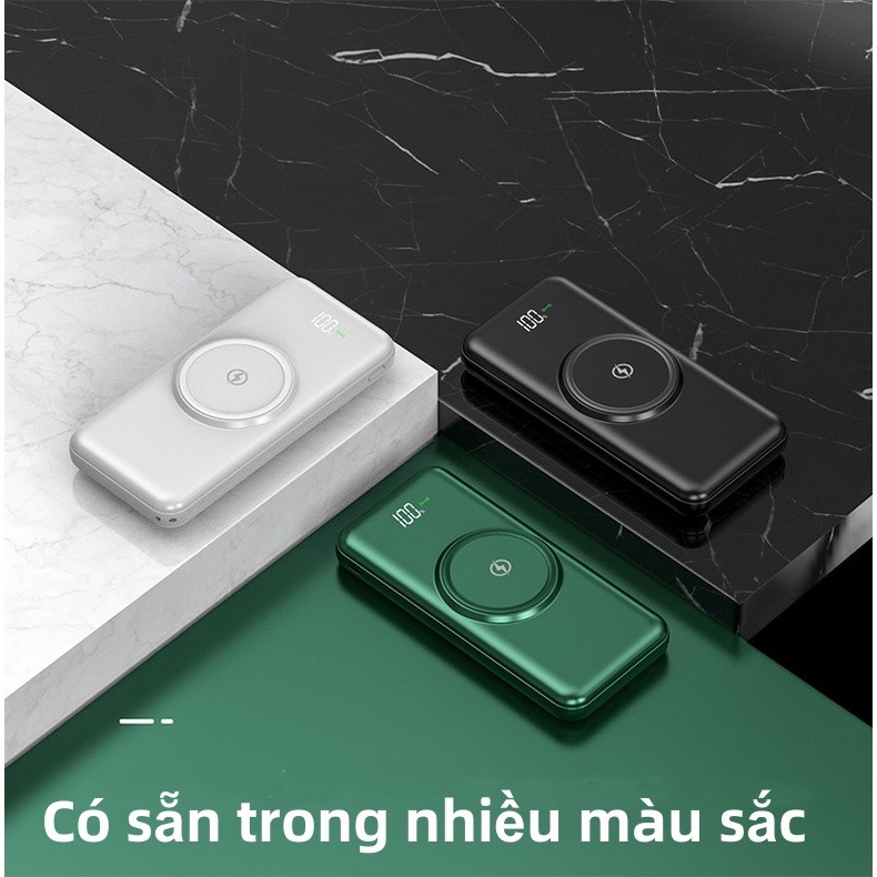50000MAh Sạc Không Dây Powerbank Cáp Chính Hãng Wireless 4 Cáp Di Động Màn Hình LED Powerbank Chính Hãng 100%