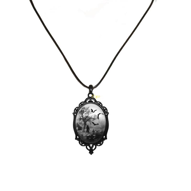 Vòng Cổ Da Màu Đen Mặt Dơi Phong Cách Gothic