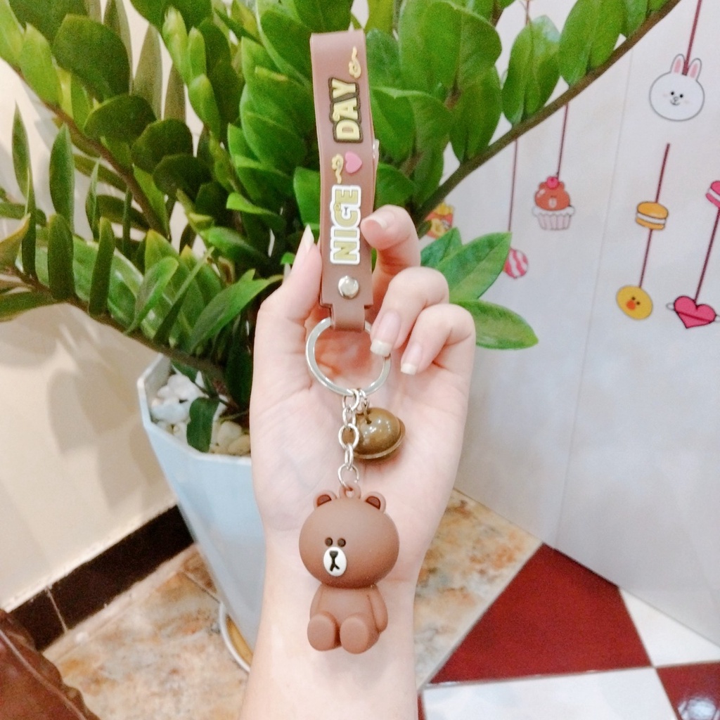 Móc khoá silicon Gấu Brown siêu dễ thương