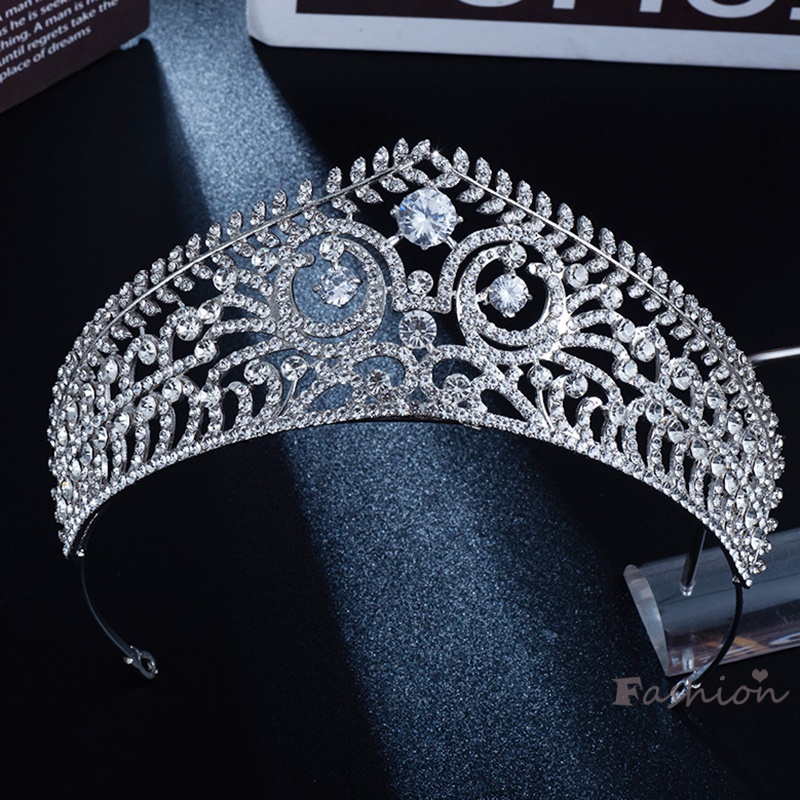 Cài Tóc Hình Vương Miện Đính Đá Lấp Lánh Sang Trọng Cho Cô Dâu