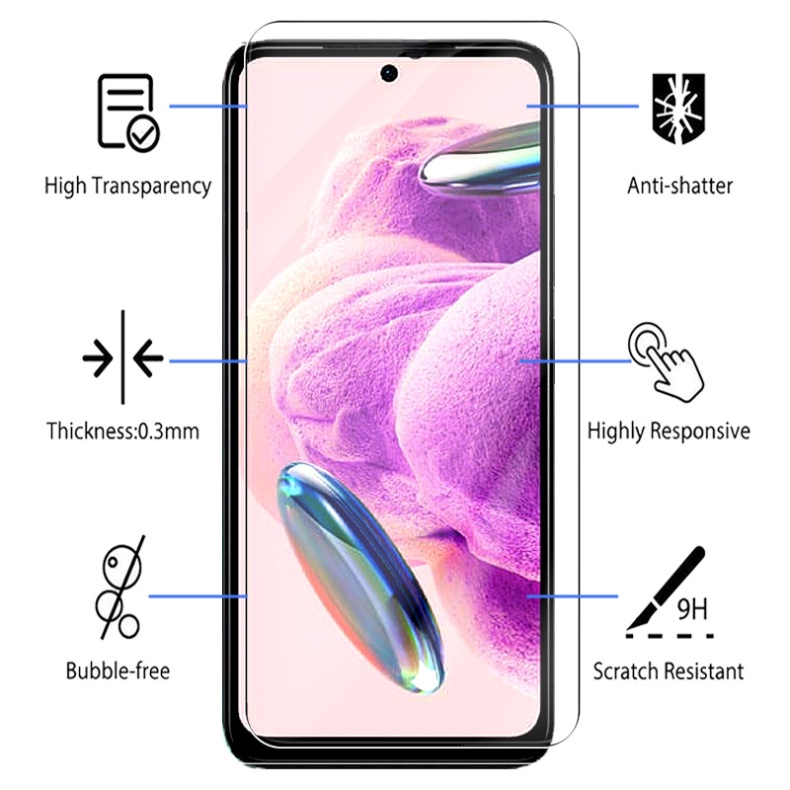 3-1 Kính Cường Lực Bảo Vệ Màn Hình Cho Xiaomi Redmi Note 12S 12 Pro 4G Redme Note12S Not 12S 12 11S 11 Pro + Plus 5G