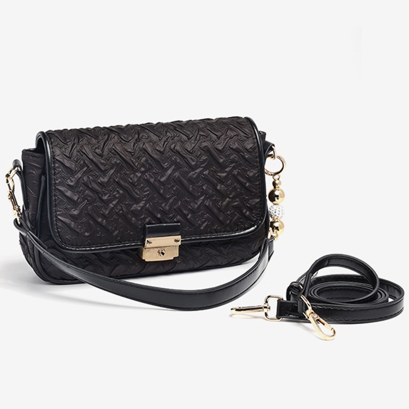 Túi đeo dưới cánh tay Hình Vuông Cỡ Nhỏ Thiết Kế Xếp Ly Phối Dây Đeo Sợi Xích Thời Trang Cao Cấp Cho Nữ