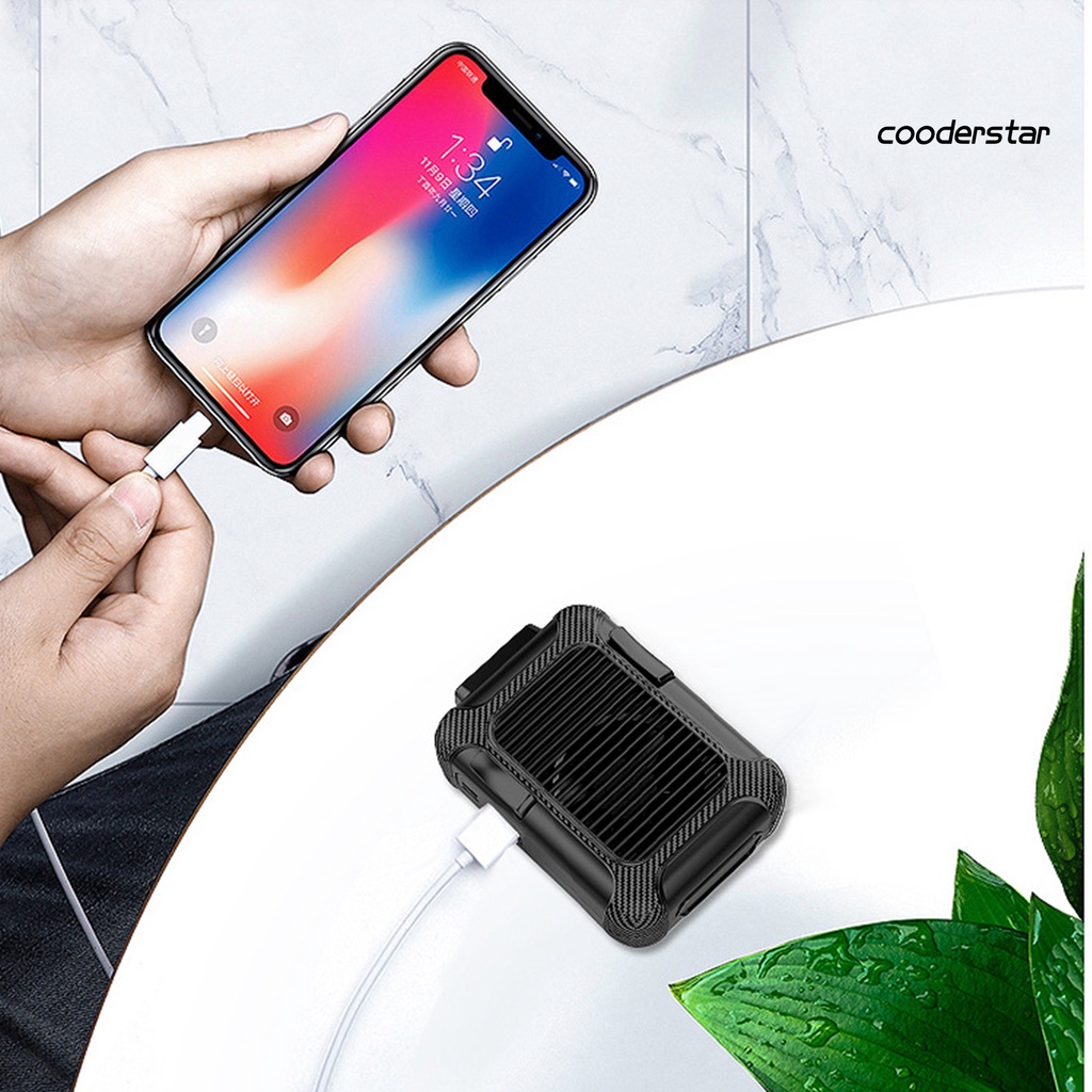 1 Bộ Quạt Mini 6000mAh Rảnh Tay 3 Tốc Độ Gió Mạnh Sạc USB
