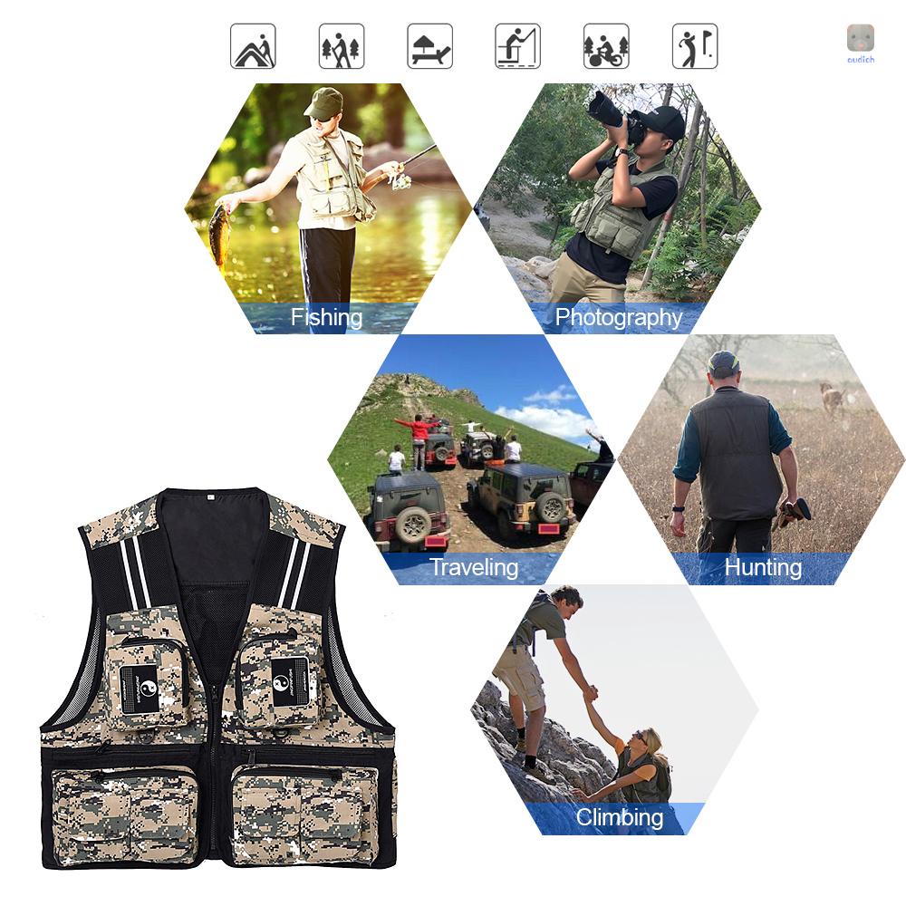 Áo Khoác Câu Cá Sát Nách Lixada Nhiều Túi Thoáng Khí Cho Nam