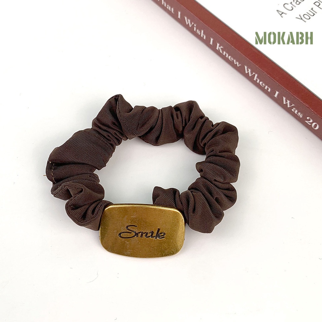 Dây Cột Tóc Co Giãn Họa Tiết Hoa Bằng Kim Loại Màu Sắc Đơn Giản Thời Trang