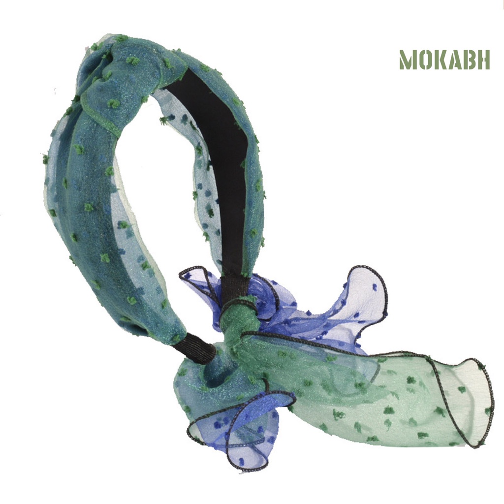 Băng Đô Vải Mềm Mại Bản Rộng Chống Trượt Màu Tương Phản Phong Cách Cổ Điển Dành Cho Bạn Nữ