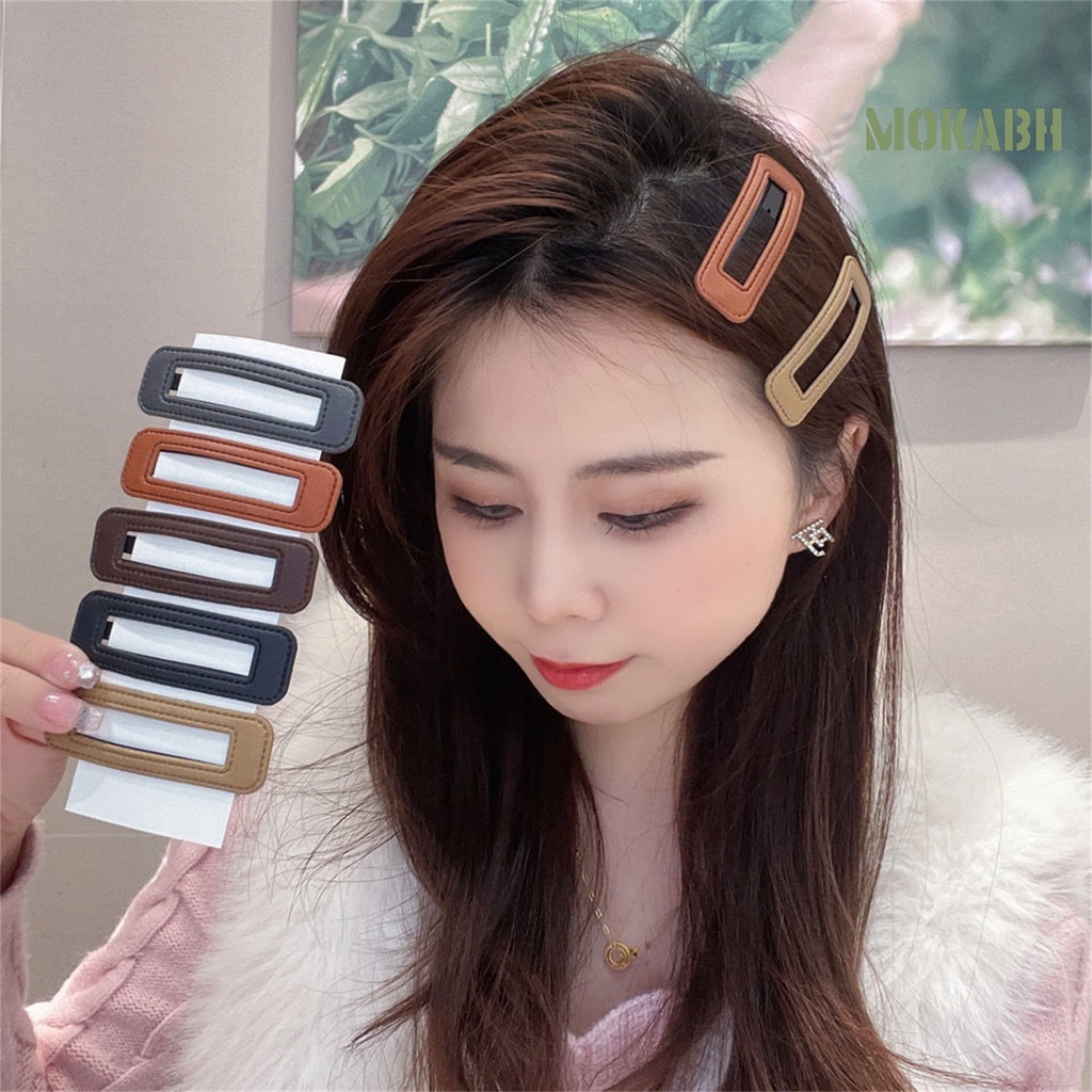 Bộ 5 Kẹp Tóc Màu Sắc Kẹo Ngọt Chống Trầy Xước Bằng Thép Không Gỉ