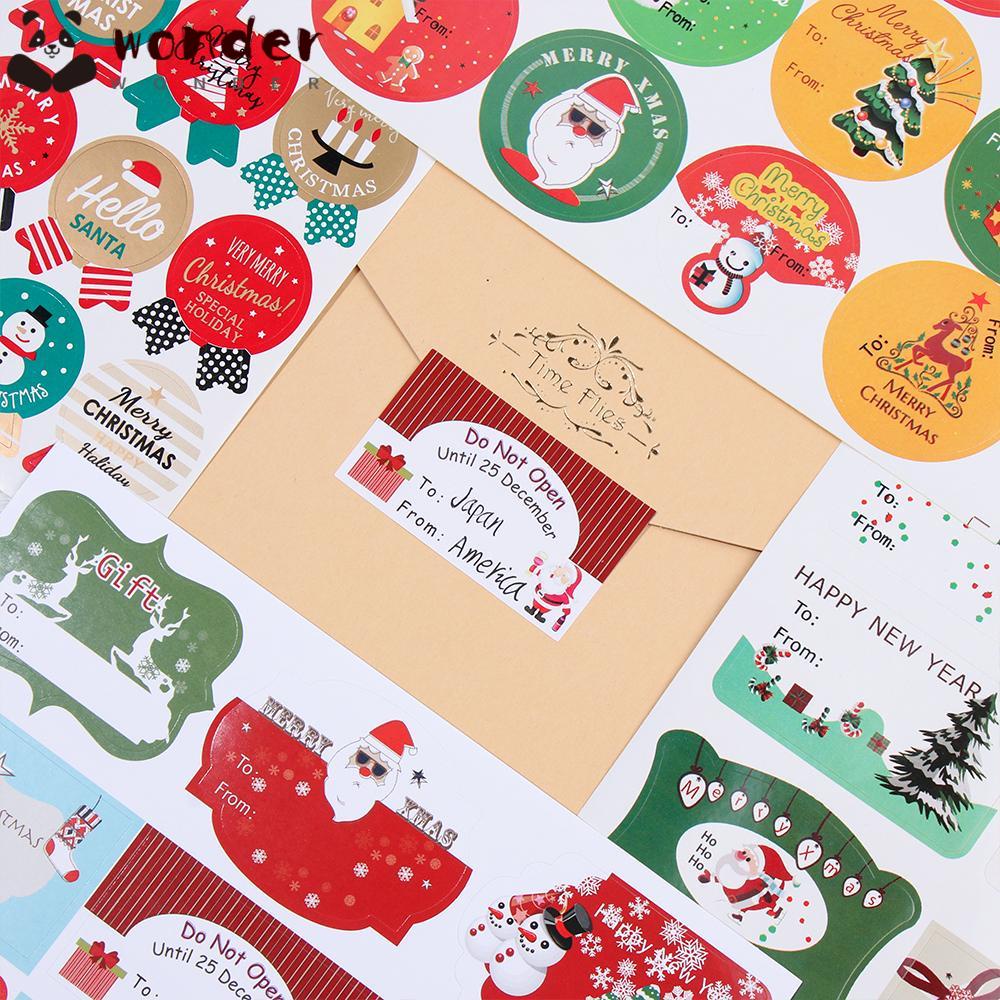 Set 10 Tờ Giấy Dán Trang Trí Bánh Quy Giáng Sinh Tự Dính