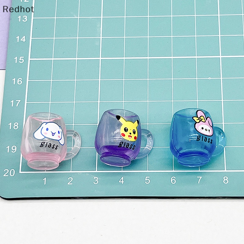 &lt; Redhot &gt; Bộ 5 Ly Nhựa Phát Quang In Hình Hoạt Hình Dễ Thương Trang Trí Tiểu Cảnh