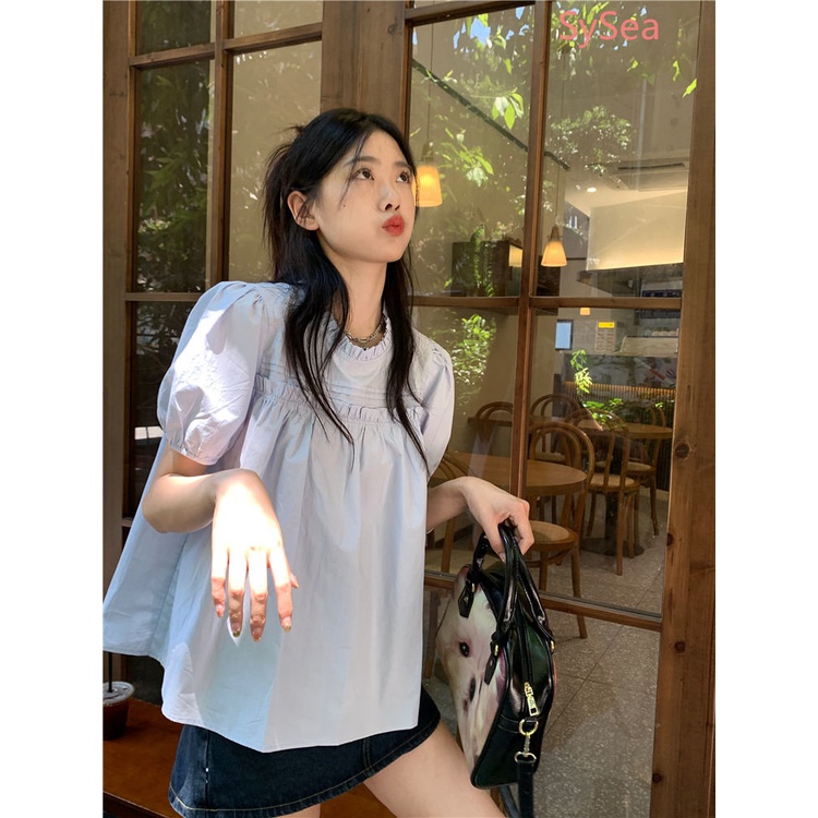 Áo Kiểu Tay Phồng Cổ Búp Bê Thời Trang Mùa Hè Cho Nữ
