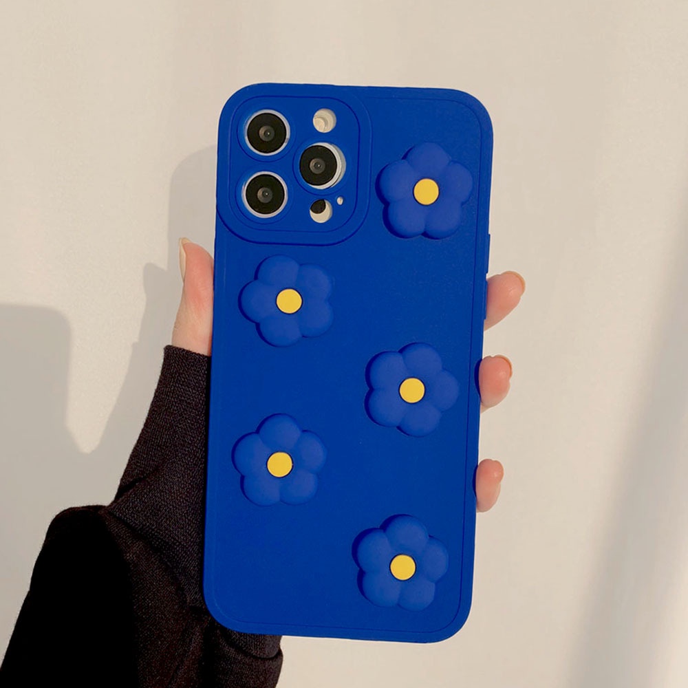 Ốp Điện Thoại Silicon Họa Tiết Hoa Năm Cánh 3D Cho Iphone SE2020 7 / 8 Plus 14 X XR XM 11 12 MINI 13 PRO MAX AT0344