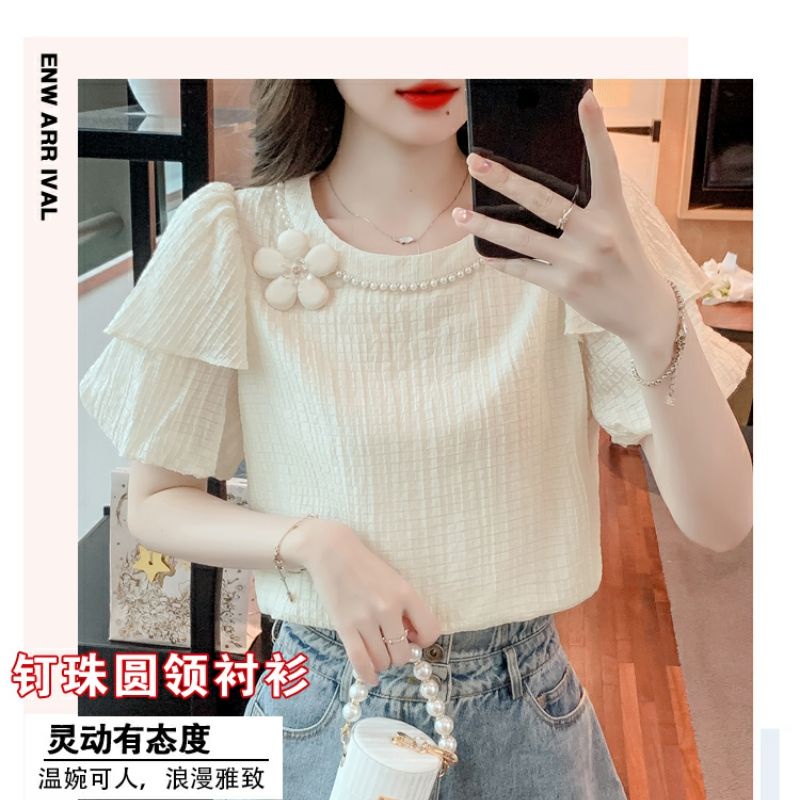 Áo nữ kiểu/Áo Sơ Mi Chiffon Phong Cách Pháp Thời Trang Mùa Hè 2023 ZT5V/áo kiểu/Áo Sơ Mi Công Sở/áo kiểu nữ 2 lớp