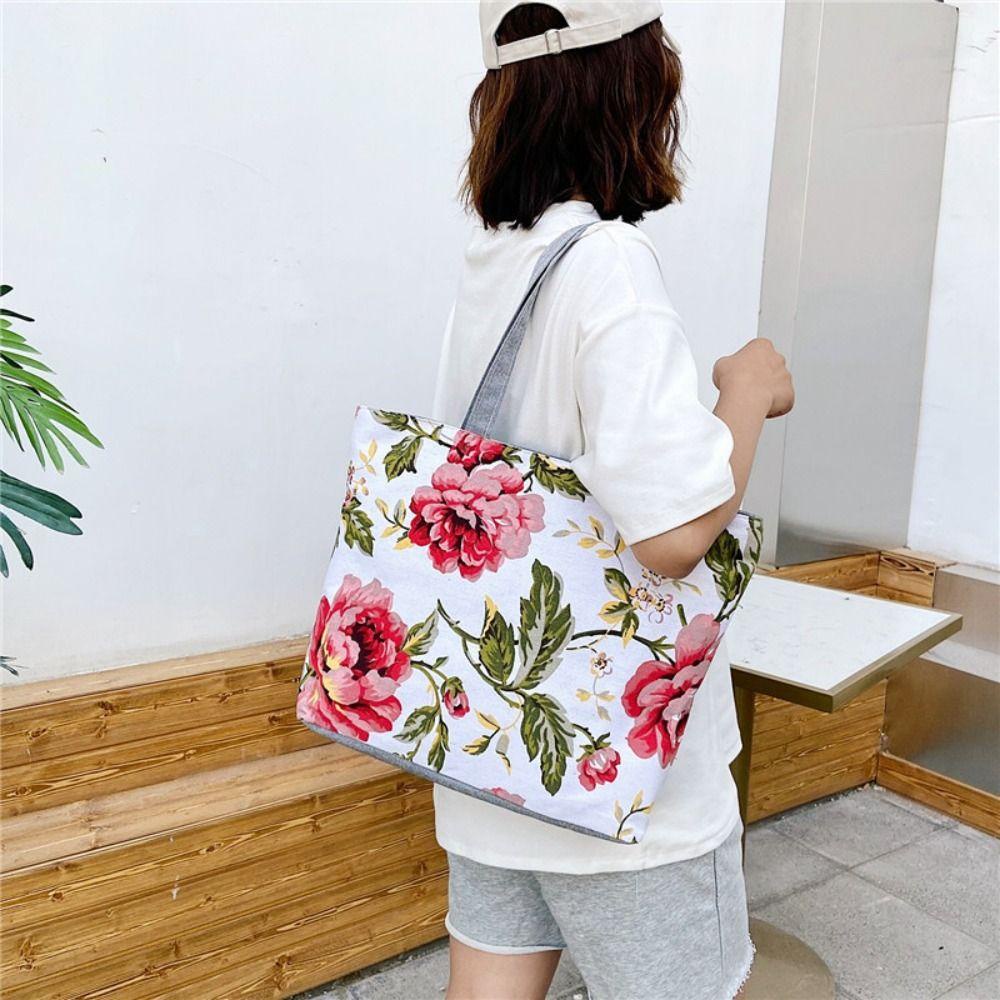 MXGOODS Túi Xách Vải Canvas Cỡ Lớn Thêu Họa Tiết Phong Cách Ethnic Thời Trang Cho Nữ