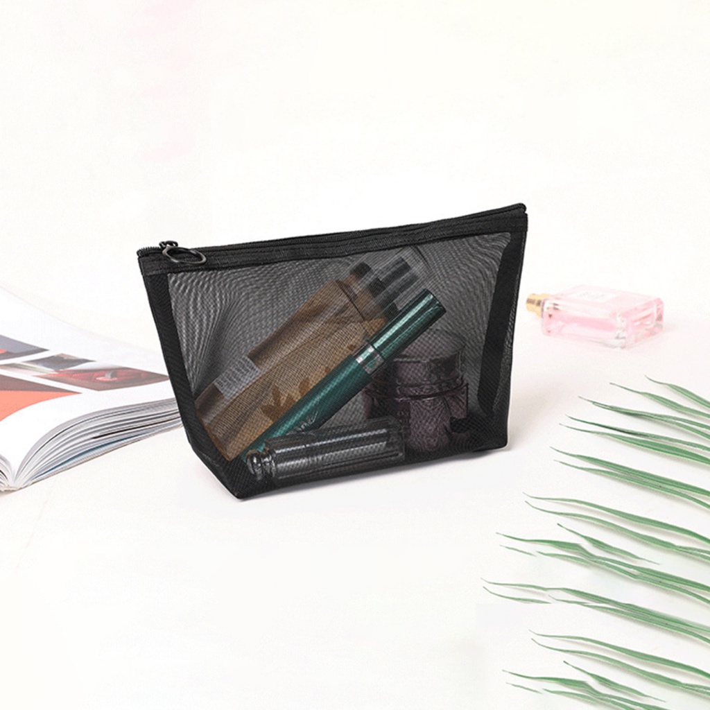 Wishmart.tw Túi Đựng Mỹ Phẩm Son Môi Bút Chì Kẻ Lông Mày Cầm Tay Thoáng Khí