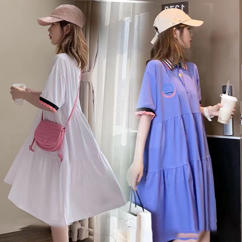 YHTN váy bầu babydoll đầm bầu đẹp bigsize xinh Thời trang dễ thương váy bầu suông