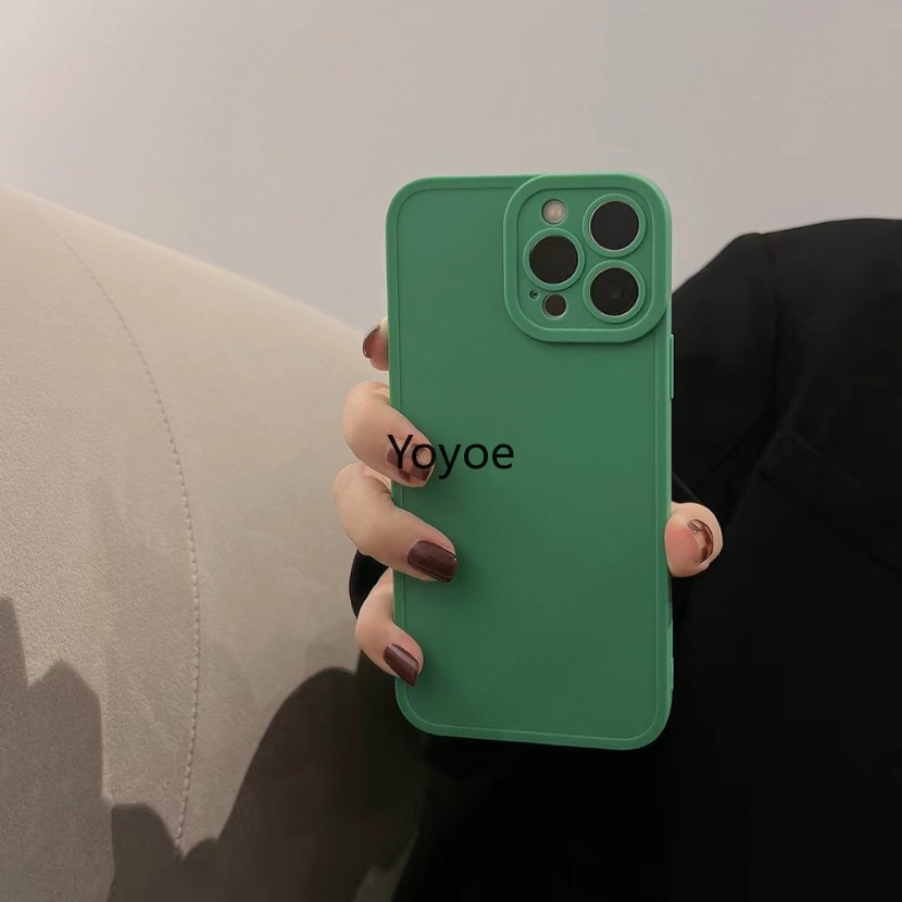 Ốp Điện Thoại Silicon Dẻo Màu Trơn Chống Sốc Cho iPhone 14plus 14 13 11 12 Pro Max iPhone X XR XS 7 8 Plus SE