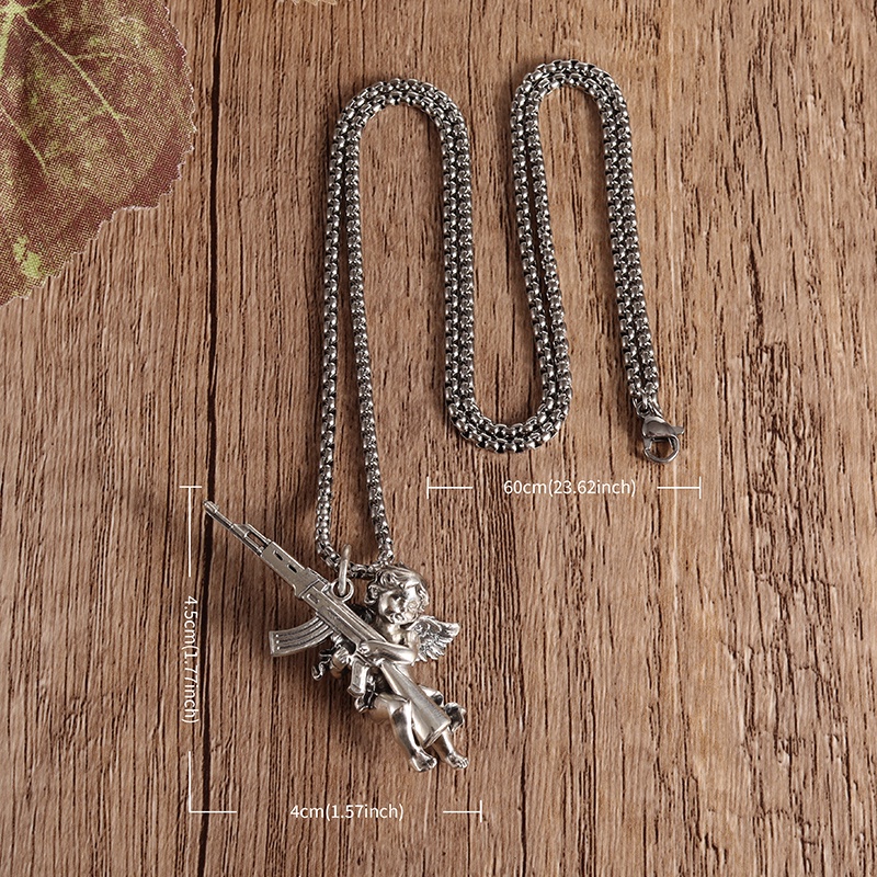 Vòng cổ Mặt Hình Thần Tình Yêu cupid Phong Cách hip hop Thời Trang Cho Nam Và Nữ