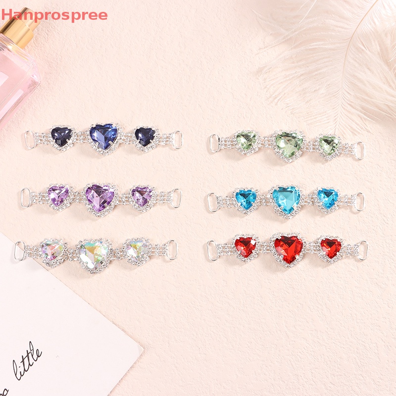 Hanprospree > 1 Khóa Dây Xích Đồng Đính Đá Acrylic Hình Trái Tim Trang Trí Quần Áo / Giày Đi Biển / Trang Trí Đám Cưới