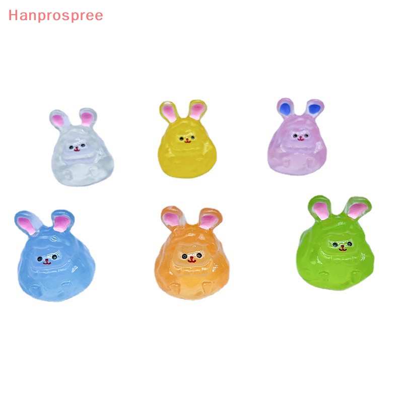 Hanprospree > Tượng Thỏ Hoạt Hình Ba Chiều Mini Bằng Nhựa Resin Dạ Quang Dễ Thương Trang Trí Bàn / Xe Hơi / Nhà Cửa