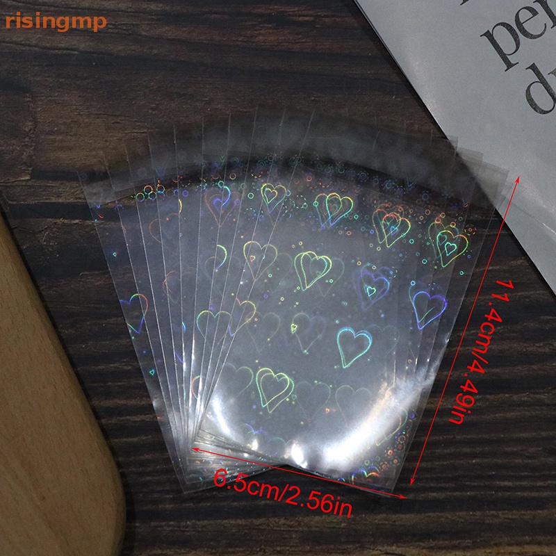 Set 10 / 50 Túi Đựng Bảo Vệ Thẻ Ngọc Trai Laser Họa Tiết Trái Tim