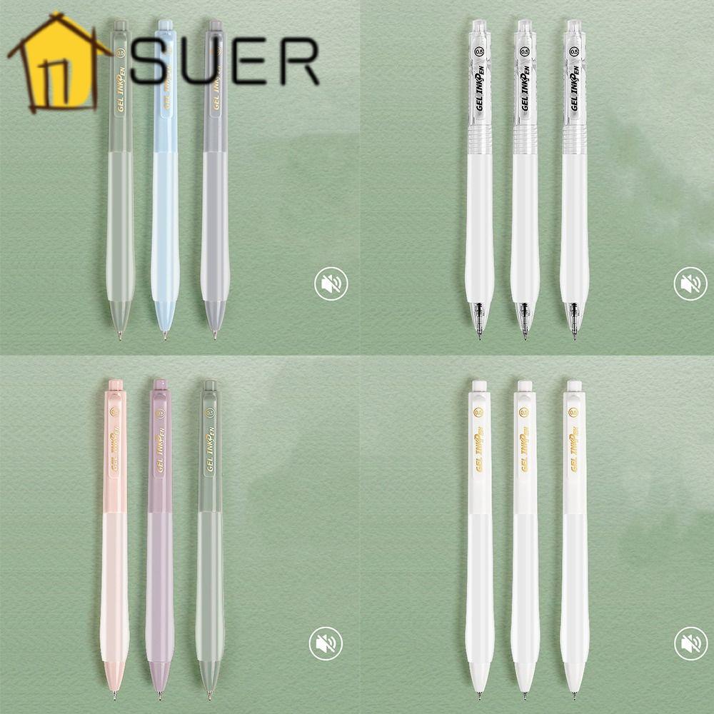 Set 5 Bút Mực Đen Dạng Nhấn Không Gây Tiếng Ồn