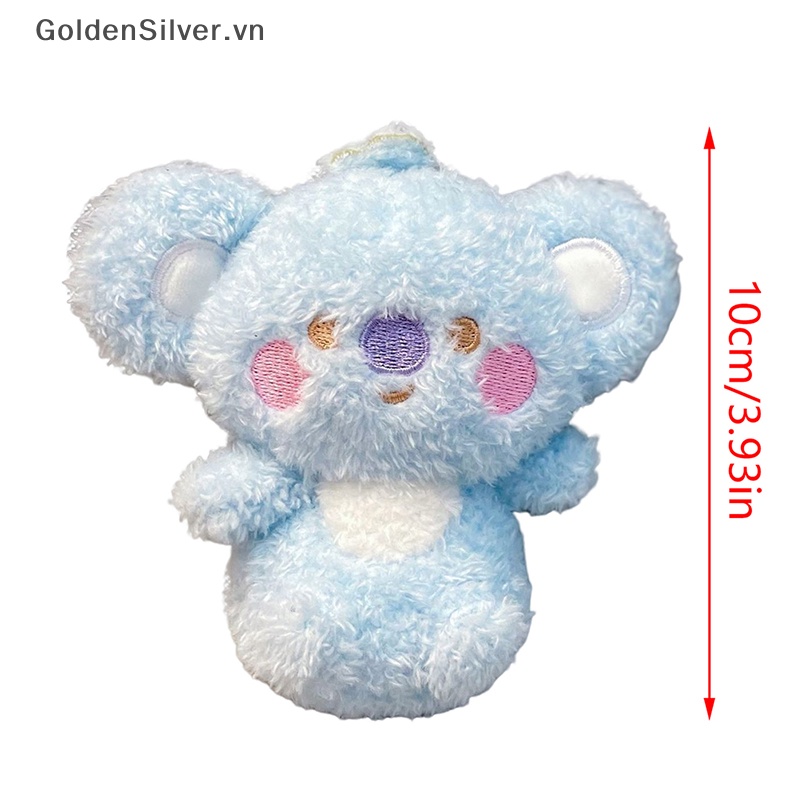 Móc Khóa Hình Đồ chơi nhồi bông BT21 Kpop Goldsilver 10CM Đáng Yêu