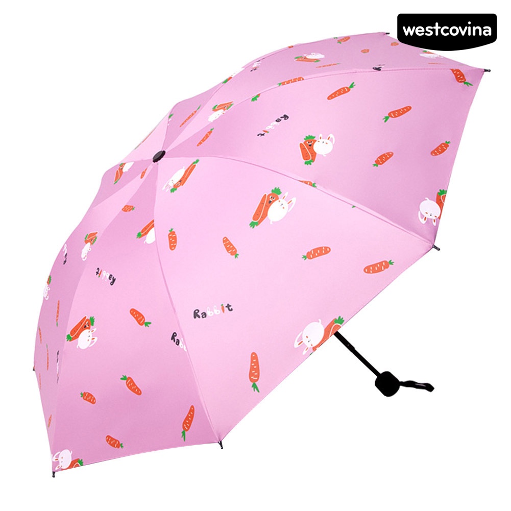 [COD]☁Dù Gấp Chống Tia UV Chống Thấm Nước Họa Tiết Cà Rốt Dễ Thương