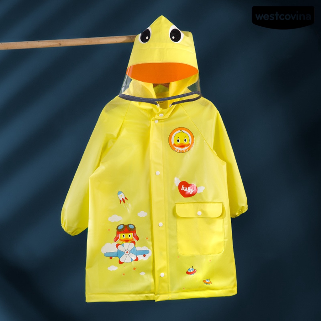 [COD]☁Áo Mưa Có Mũ Trùm Chống Nước In Họa Tiết Thú Hoạt Hình Cho Bé