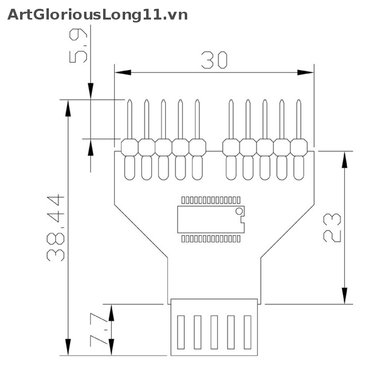 Dây Cáp Nối Bo Mạch Chủ Chuyển Đổi USB 2.0 1 Sang 2 Cổng 9 Pin
