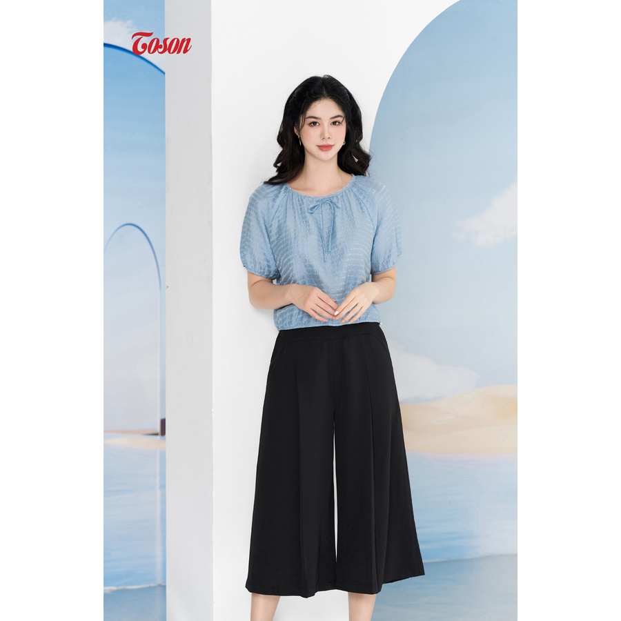 Áo sơ mi tơ xanh mint tay zắc lăng, bo gấu Limitted 13028X83 Toson