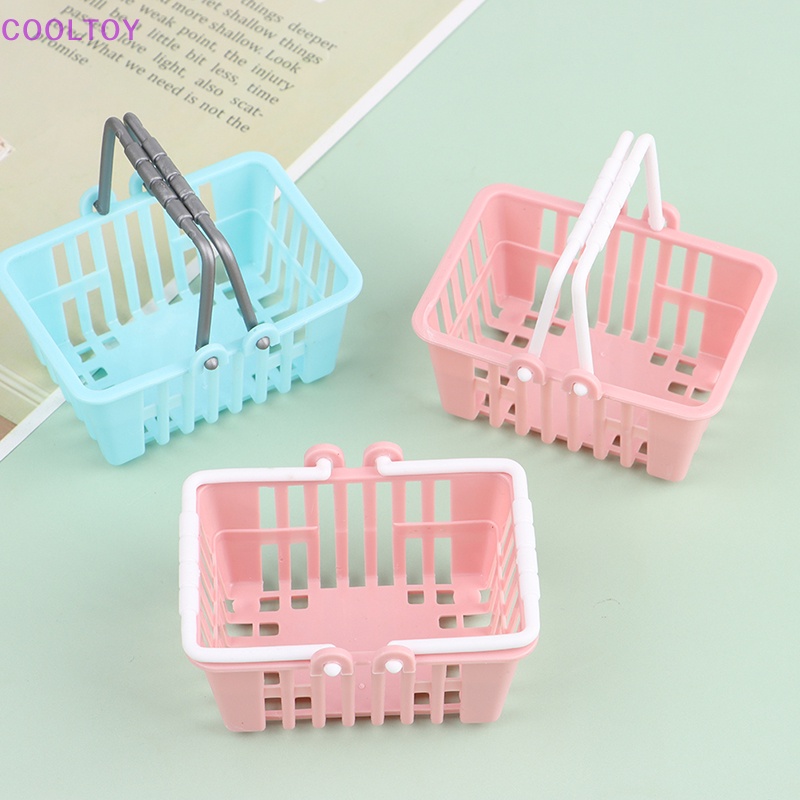 Set 2 Giỏ Mua Sắm Mini Đồ Chơi Dành Cho Nhà Búp Bê
