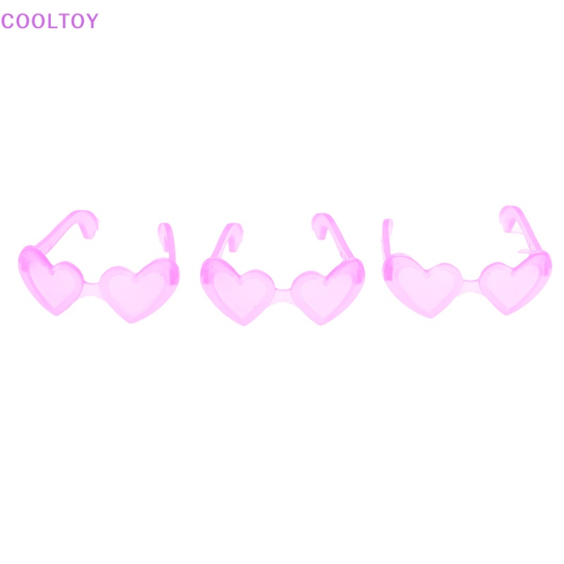 Set 10 Mắt Kính Nhựa Mini Hình Trái Tim Tỷ Lệ 1 / 6 Trang Trí Nhà Búp Bê