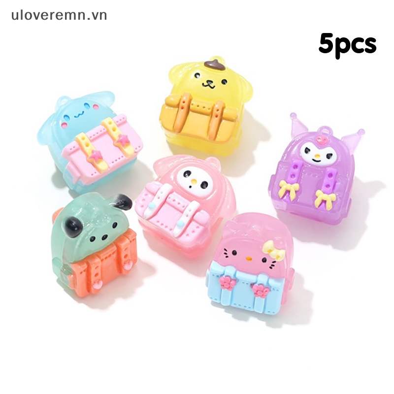 Bộ 5 Phụ Kiện Trang Trí Điện Thoại Hình Sanrios Hoạt Hình 3D DIY