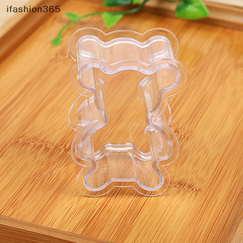 Hộp Đựng Kẹo Bằng Nhựa Trong Suốt Hình Gấu Sáng Tạo DIY ifashion365